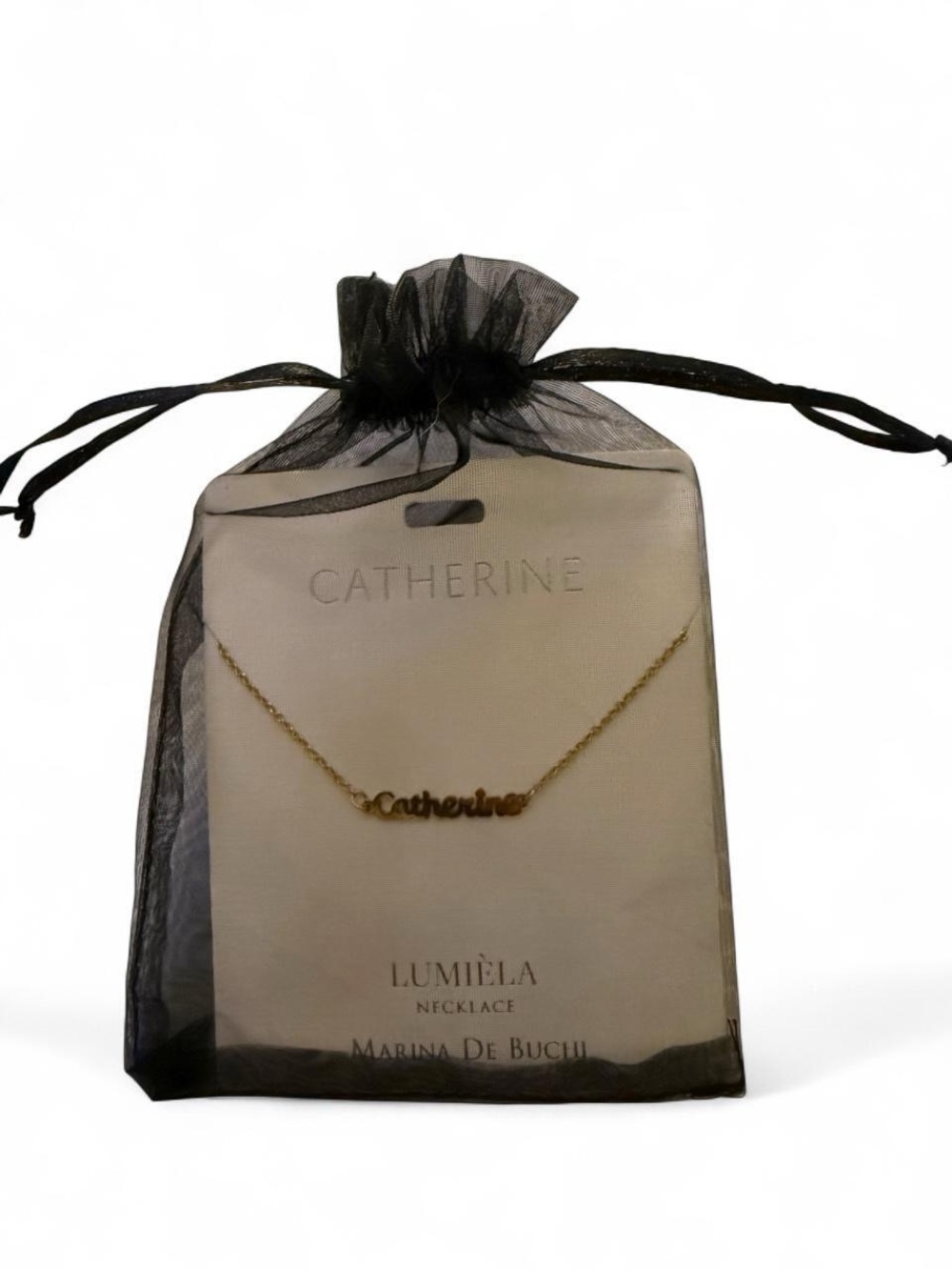 Catherine Personalized Name Necklace - Gold Tone
